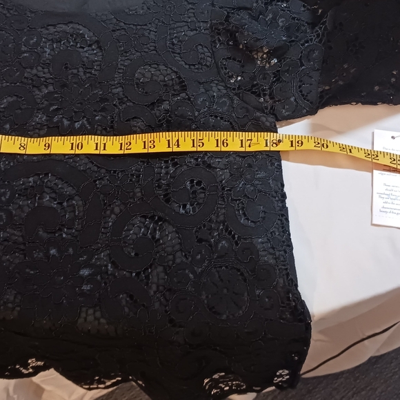 Nanette Lepore Women's Nanny Core Paisley Lace Blouse Puff Sleeves Black Sm NWT - Picture 6 of 9